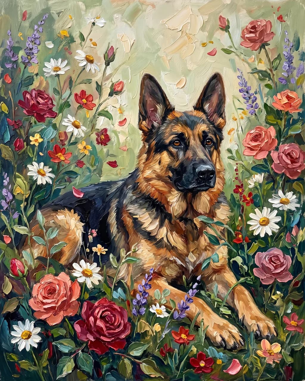 Floral Garden — a pet portrait painted in this style
