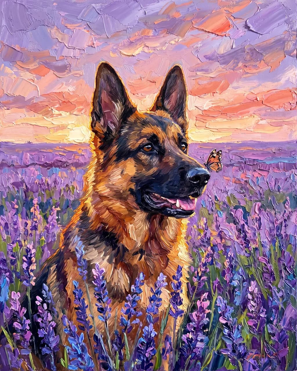 Lavender Field — a pet portrait painted in this style