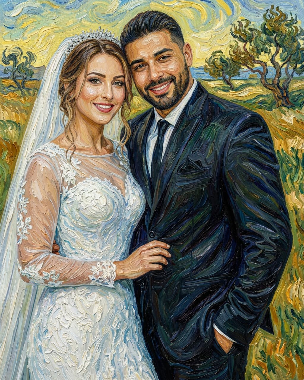 Custom wedding portrait from photo