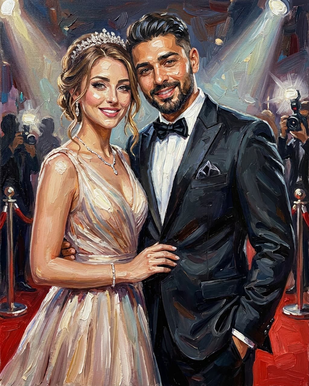 Bride and groom AI art portrait